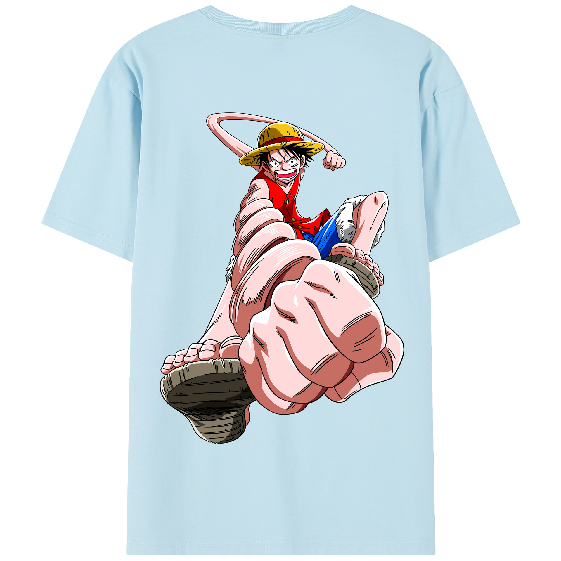 ワンピース モンキー・D・ルフィ ONE PIECE Monkey D. Luffy 綿100％半袖Tシャツ（背面プリント）
